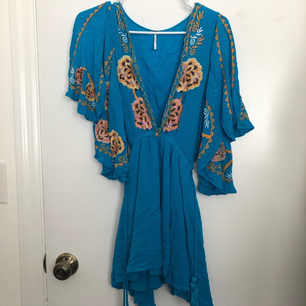 Free People dress tunic with tie waist XS